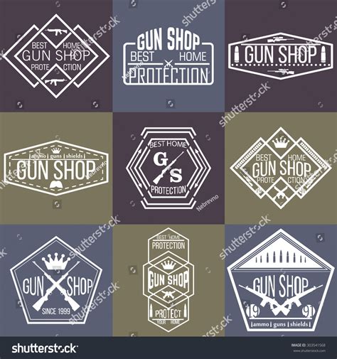 Gun Shop Logotypes Badges Stock Vector (Royalty Free) 303541568