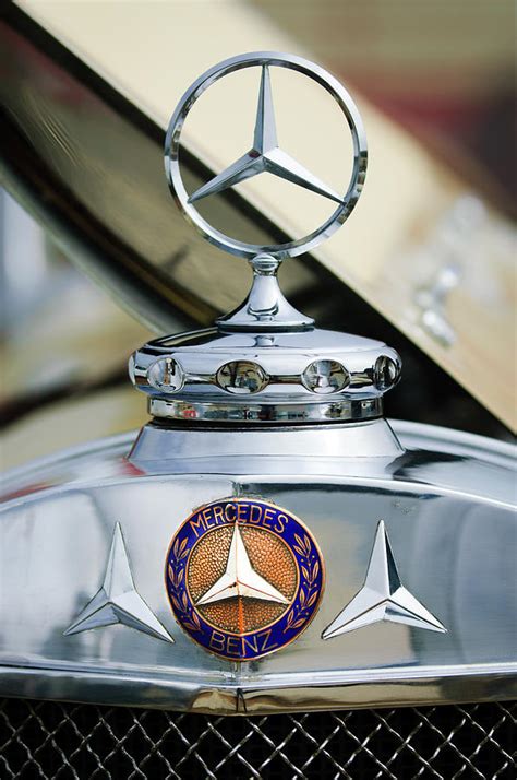 1929 Mercedes-Benz SS Barker Roadster Hood Ornament - Emblem Photograph by Jill Reger - Fine Art ...