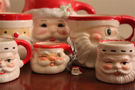 Vintage Holt Howard Santa Mugs | Santa mugs, Vintage christmas, Vintage pottery