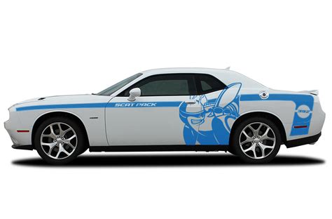 Dodge-Challenger 2015-2016 Custom Vinyl Decal Wrap Kit - SCAT PACK SIDE ...