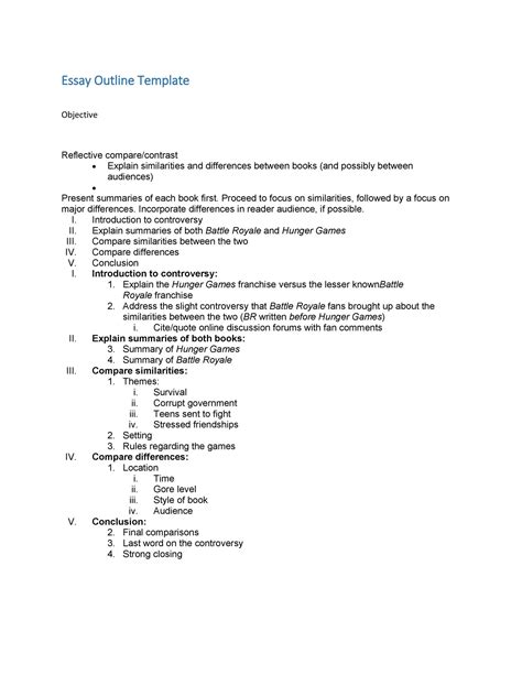 Compare contrast essay outline example. Compare and Contrast Essay ...