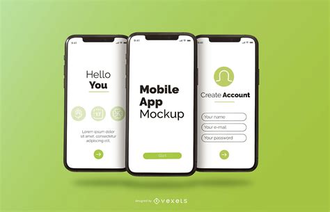 Mobile App Phone Mockup PSD Editable Template