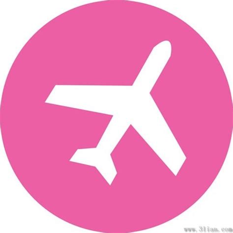 Pink airplane icon vector Vectors graphic art designs in editable .ai ...