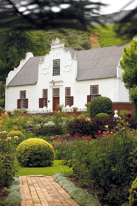 The homestead-Old Nectar, Jonkershoek Valley, South Africa. Cape Dutch architecture at its best ...