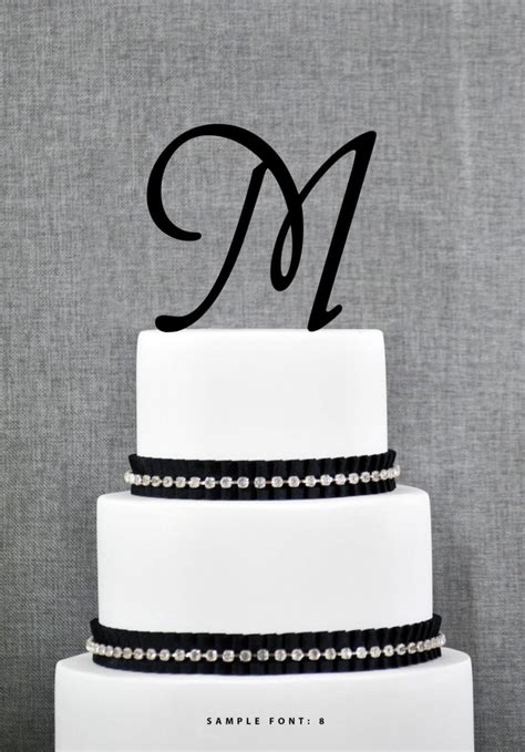 Letter M - Initial Cake Topper, Monogram Wedding Cake Topper, Custom ...