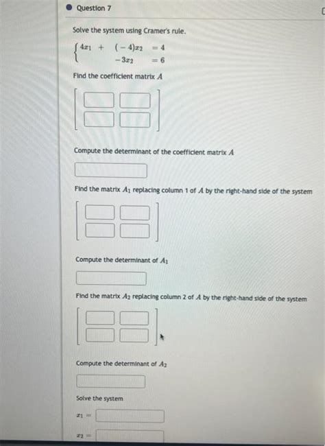 Solved Solve the system using Cramer's rule. | Chegg.com