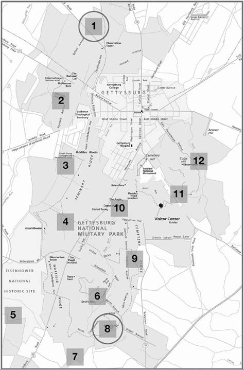 National Park Service visitor's map of Gettysburg National Military... | Download Scientific Diagram