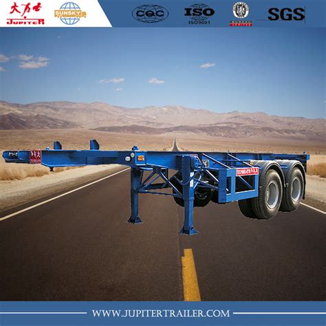 Heavy duty 20ft 2-axle skeleton semi-trailer for carry container