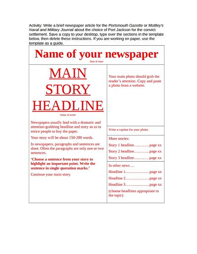 Newspaper Template: Free Download