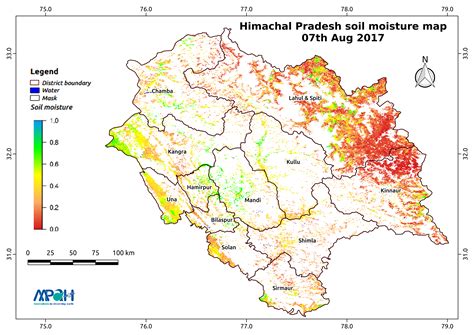 Soil Moisture Map for the state of Himachal Pradesh - Aapah Innovations Pvt Ltd