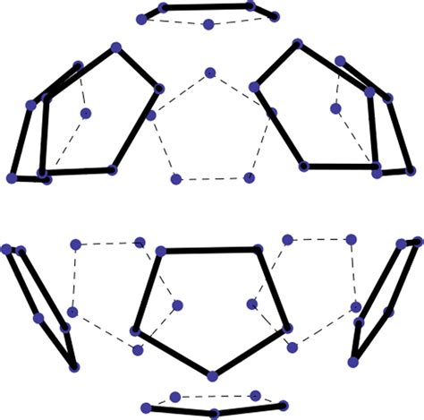 The 12 pentagons of the surface of are shown without the hexagons. The... | Download Scientific ...