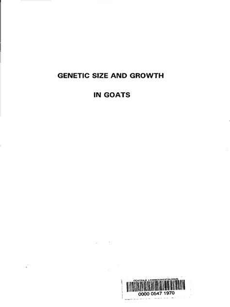 Genetic Size and Growth in Goats-Wageningen University and Research 202358 | PDF