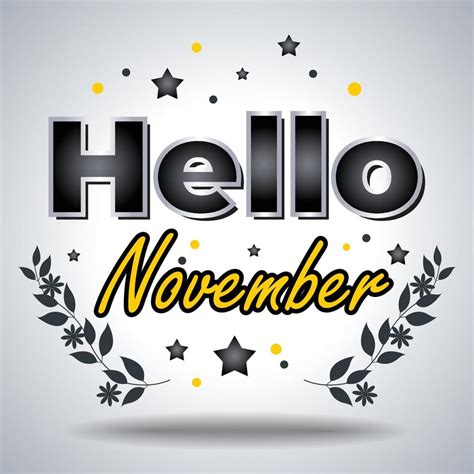 Hello November. Design for cards, Banner, Poster 11884049 Vector Art at Vecteezy