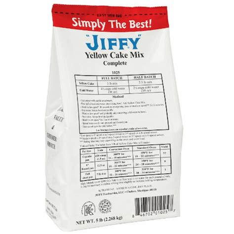 E Pallet - JIFFY Yellow Cake Mix Complete, 6/5lb Bag