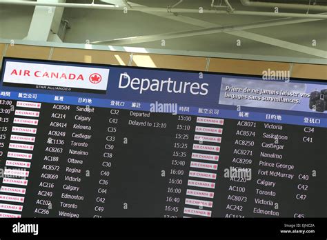 Vancouver, BC Canada - September 13, 2014 : Macro airport departures ...