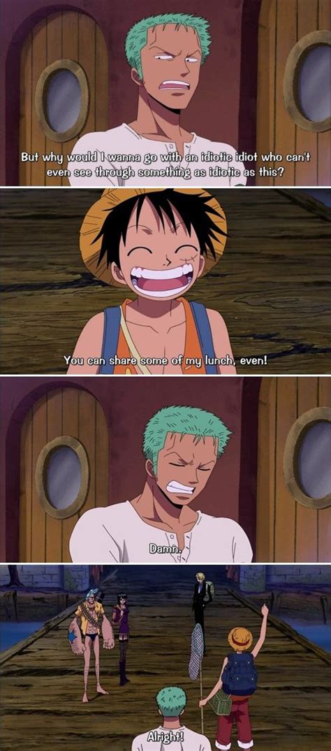 Okay okay, hear me out. In this part luffy is willing to share his lunch w/zoro. I'm PRETTY sure ...