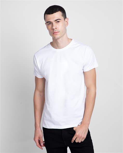 White Plain T-Shirts for Men Online at Bewakoof.com