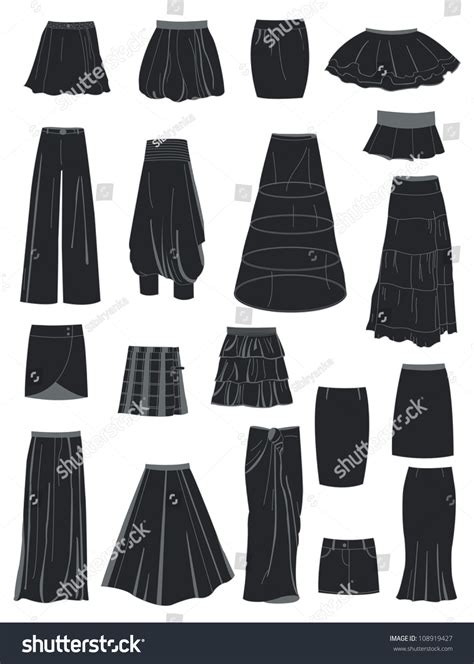 A Set Of Silhouettes Of Skirts, Vector Illustration - 108919427 : Shutterstock