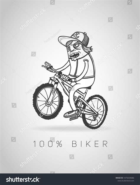 Mtb Biker Vector Illustration Stock Vector (Royalty Free) 1075659686 ...