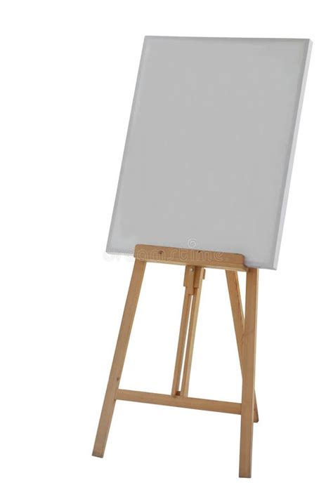 Painting Stand Wooden Easel with Blank Canvas Poster Sign Board Stock Photo - Image of empty ...