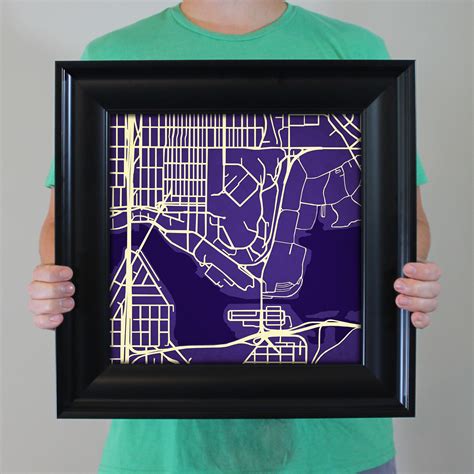 University of Washington Campus Map Art by City Prints - The Map Shop