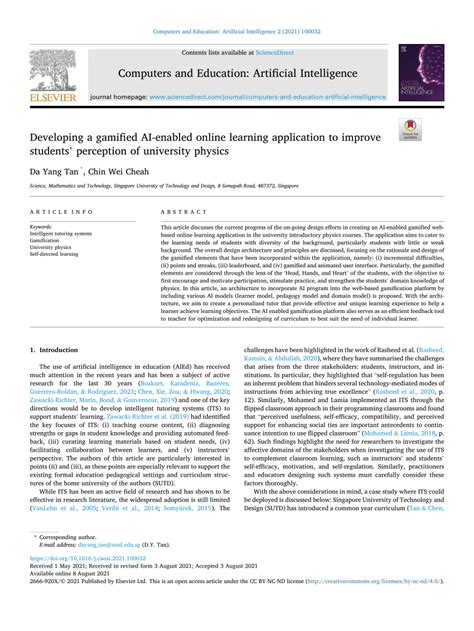 (PDF) Developing a gamified AI-enabled online learning application to ...