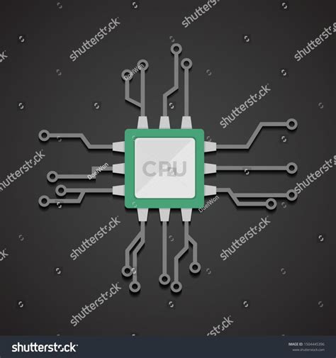 Abstract Technology Logo with Microchip Vector