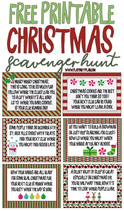 Christmas Scavenger Hunt Clues Free Printable - Printable Templates