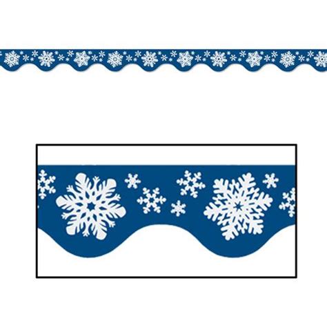 Winter Border Trim | Winter colors, Christmas party decorations, Snowflakes