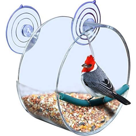 Round Clear Acrylic Window Bird Feeder for Watching Wild Birds up Close - China Round Acrylic ...