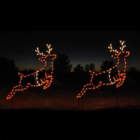 Animated LED Reindeer Pair Light Display - 2 - 6.2' W