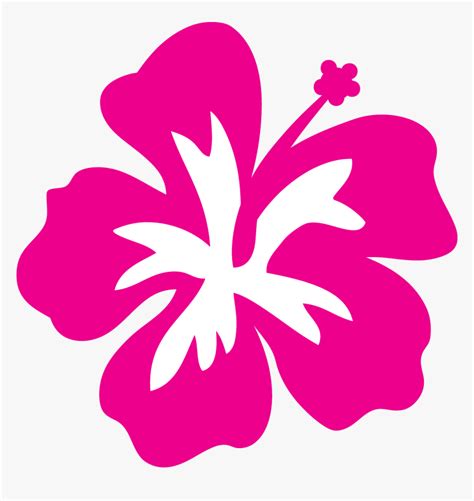 Pink Flower Cartoon - Hibiscus Flower Clip Art, HD Png Download - kindpng