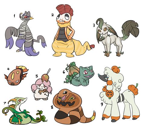 Autumn Pokemon Adopts (Closed) by FlyingLimes on DeviantArt