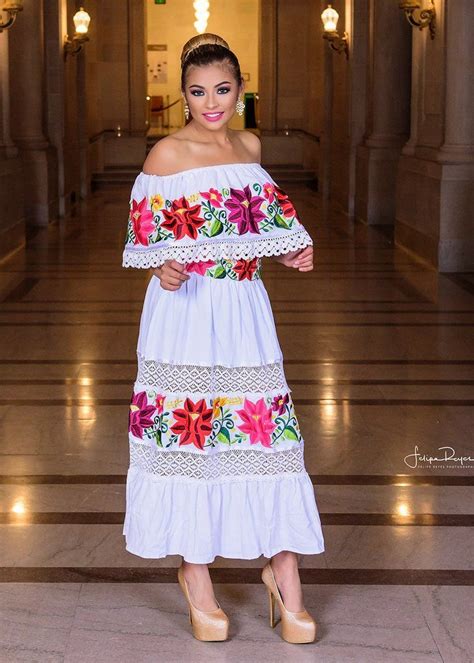 Multicolor Embroidered Off Shoulders Mexicvestidos de noviaan Dress ...