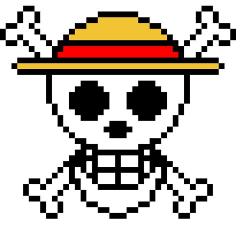 Straw hat luffy pixel art