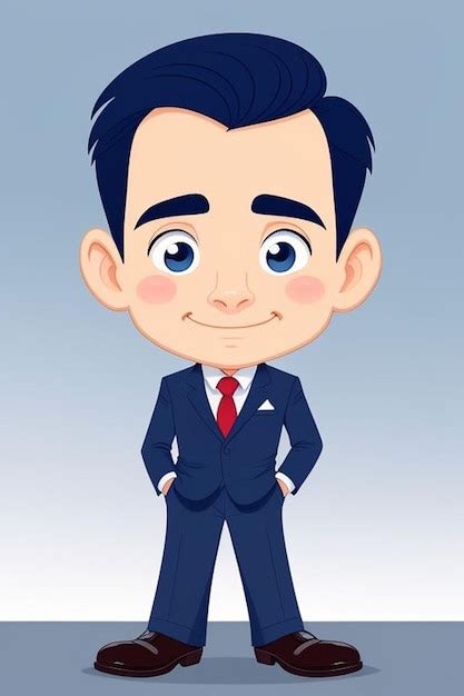 Premium Photo | Businessman cartoon Character 2d man character