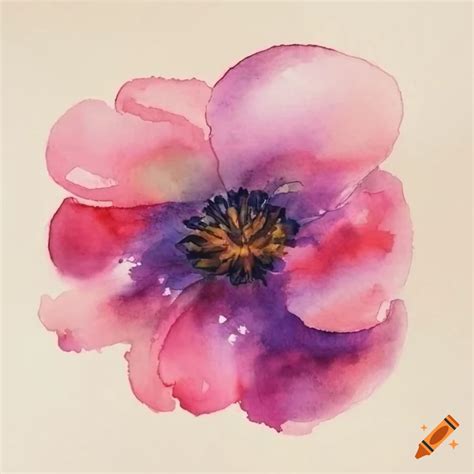 Upside down watercolor painting of rare flowers on grain paper on Craiyon