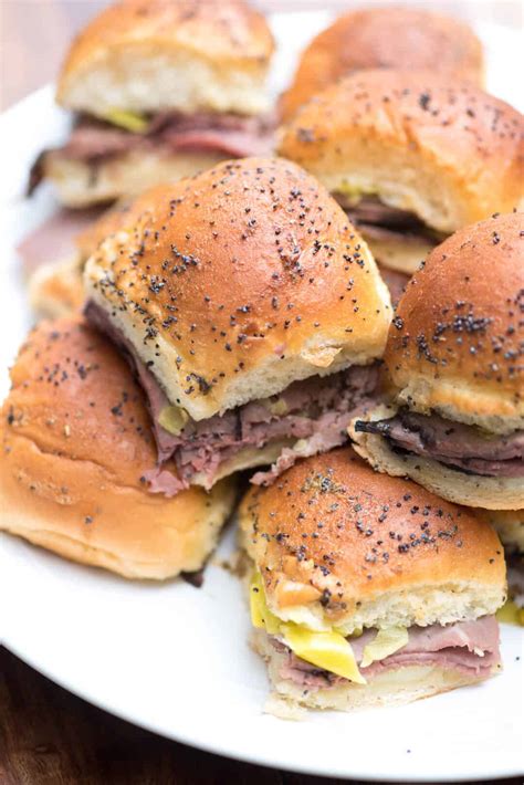 Italian Roast Beef Sliders with Provolone and Pepperoncini