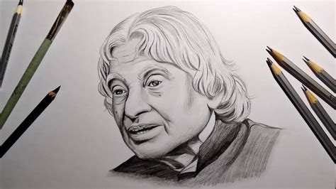 How to draw APJ Abdul Kalam step by step| Pencil Drawing - YouTube