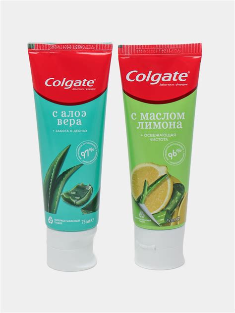 Tish pastasi Colgate Natural Extracts Lemon, 75 ml + Tish pastasi Colgate Natural Extracts Aloe ...