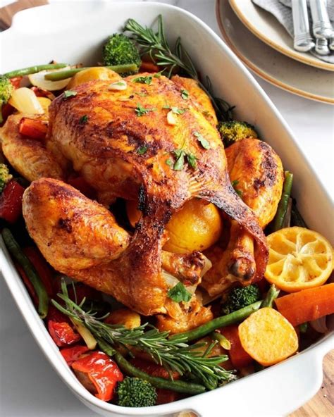 Whole Roasted Chicken Recipe with Vegetables - Filmfoods