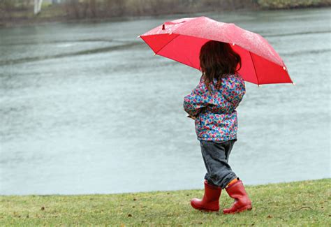 The little girl with an umbrella on rainy day Stock Photo 01 free download