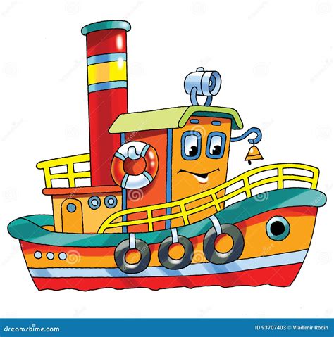 Steamer for kids stock illustration. Illustration of waterline - 93707403