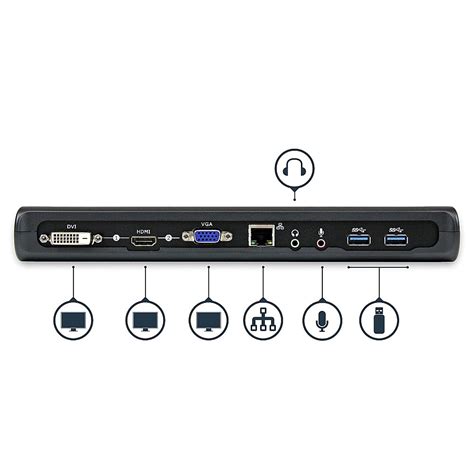 Best Buy: StarTech.com HDMI, DVI/VGA, USB 3.0 Docking Station Black ...