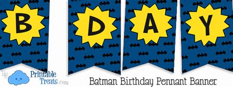 Printable Batman Birthday Banner in Blue — Printable Treats.com