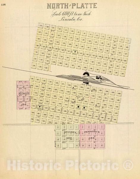 Historic Map : North Platte (Neb.), Nebraska, 1885 North-Platte. , Vin ...