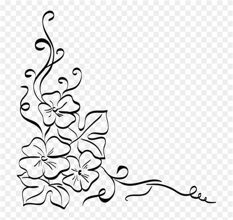 Floral Design Decorative Arts Drawing Flower Ornament - Flower Corner Clipart - Png Download ...