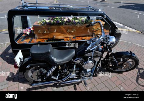 Motorcycle hearse, motorbike hearse, UK Stock Photo - Alamy