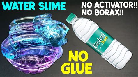 NO GLUE WATER SLIME WITHOUT BORAX ACTIVATOR!! How to make Slime with Wat... | Water slime, Slime ...