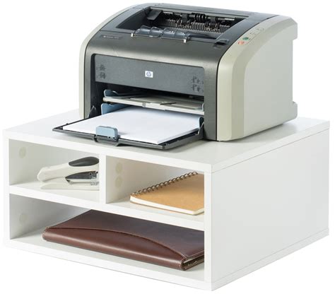 Printer Stand Shelf Wood Office Desktop Compartment Organizer, White - Walmart.com - Walmart.com